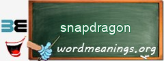 WordMeaning blackboard for snapdragon